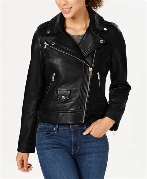 michael kors faux leather dress|michael kors moto leather jacket.